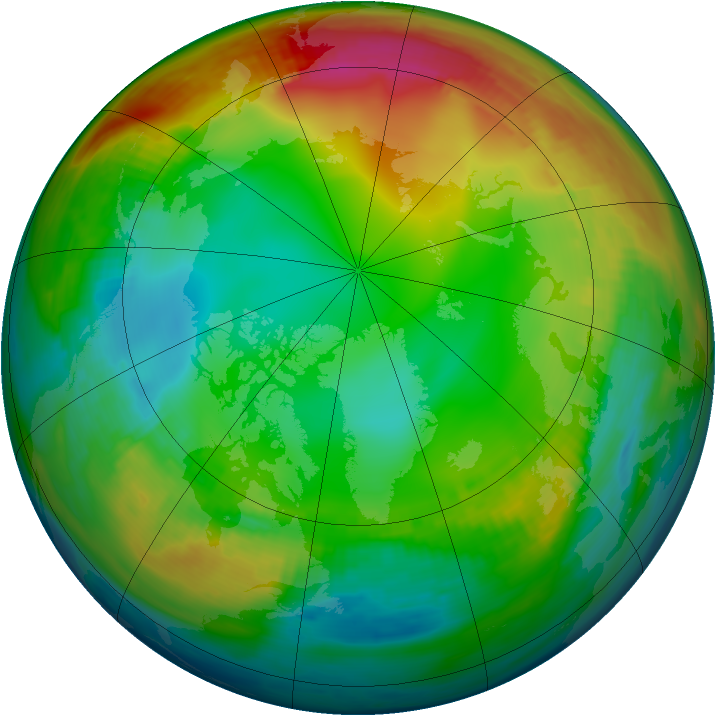 Arctic ozone map for 09 January 1979